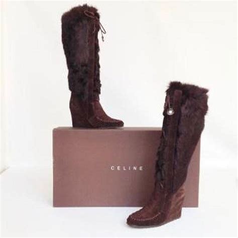 celine brown boots|Celine women's wedges.